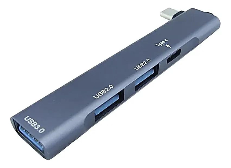 HUB TYPE-C A 3 USB 3.0 CON POWER DELIVERY EN ALUMINIO - 1