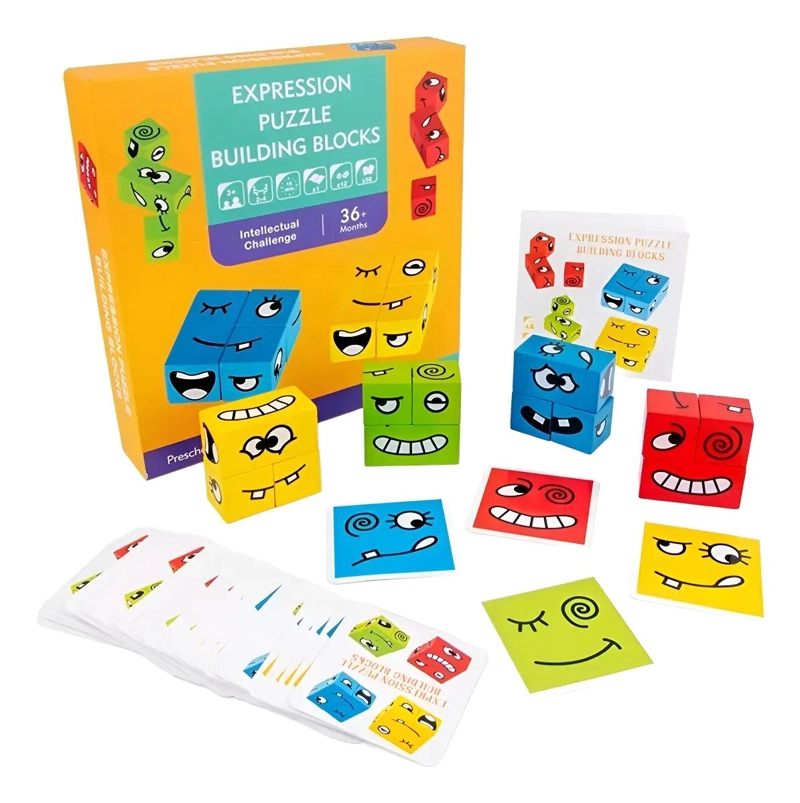 JUEGO DE PUZZLE DIDACTICO DE BLOQUES DE MADERA PARA NIÑOS - 1
