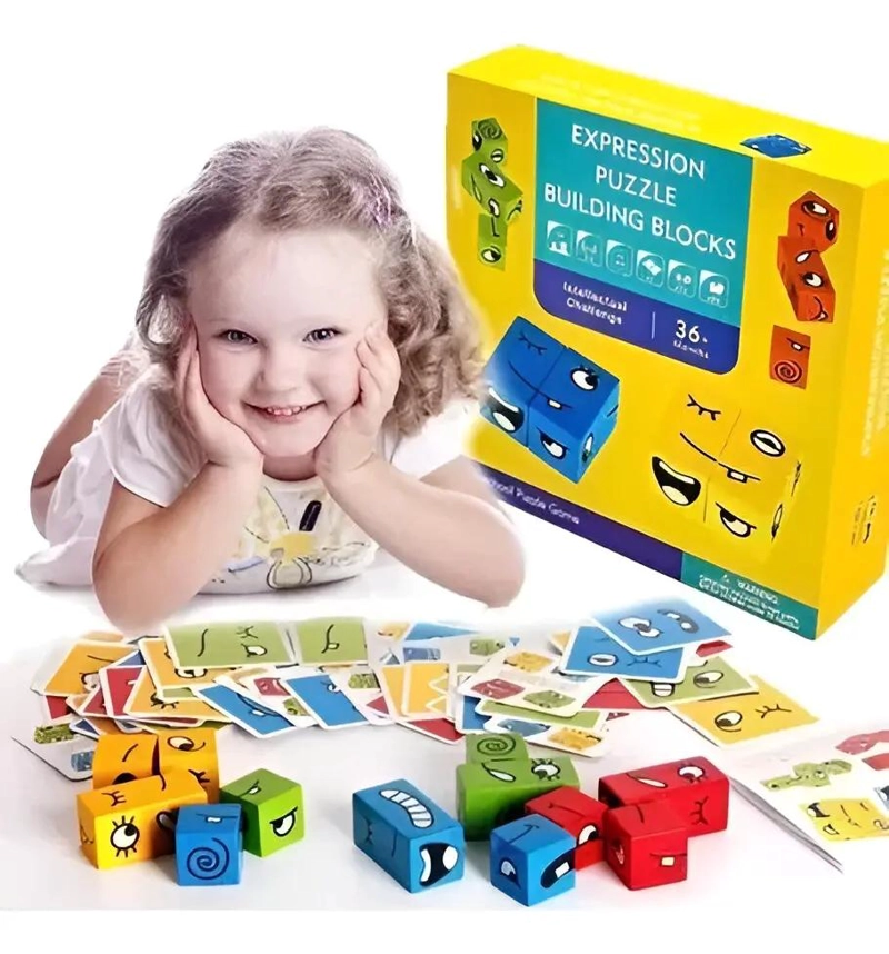 JUEGO DE PUZZLE DIDACTICO DE BLOQUES DE MADERA PARA NIÑOS - 9