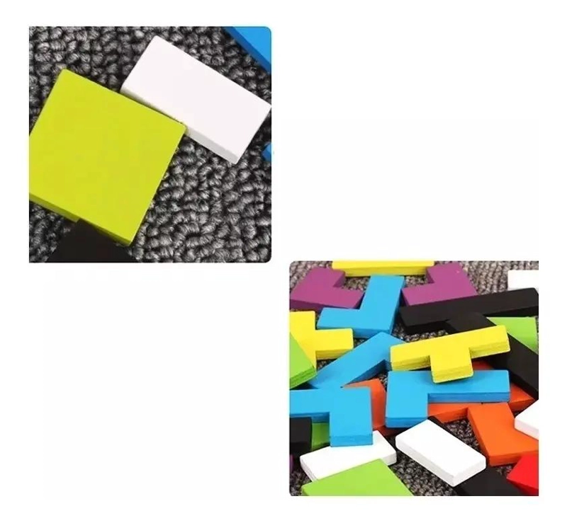 PACK DE 3 JUGUETES DIDACTICOS DE MADERA TANGRAM TETRIS - 1
