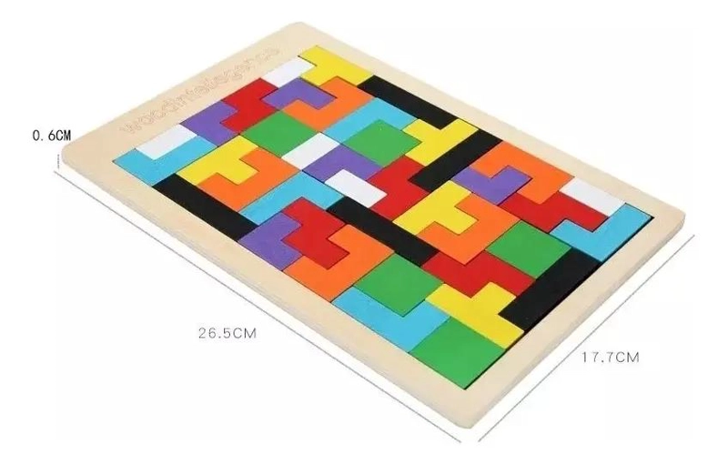 PACK DE 3 JUGUETES DIDACTICOS DE MADERA TANGRAM TETRIS - 4