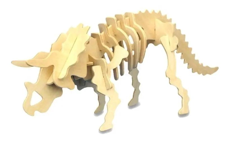 PACK DE 4 ROMPECABEZAS 3D DE MADERA CON DINOSAURIOS - 3