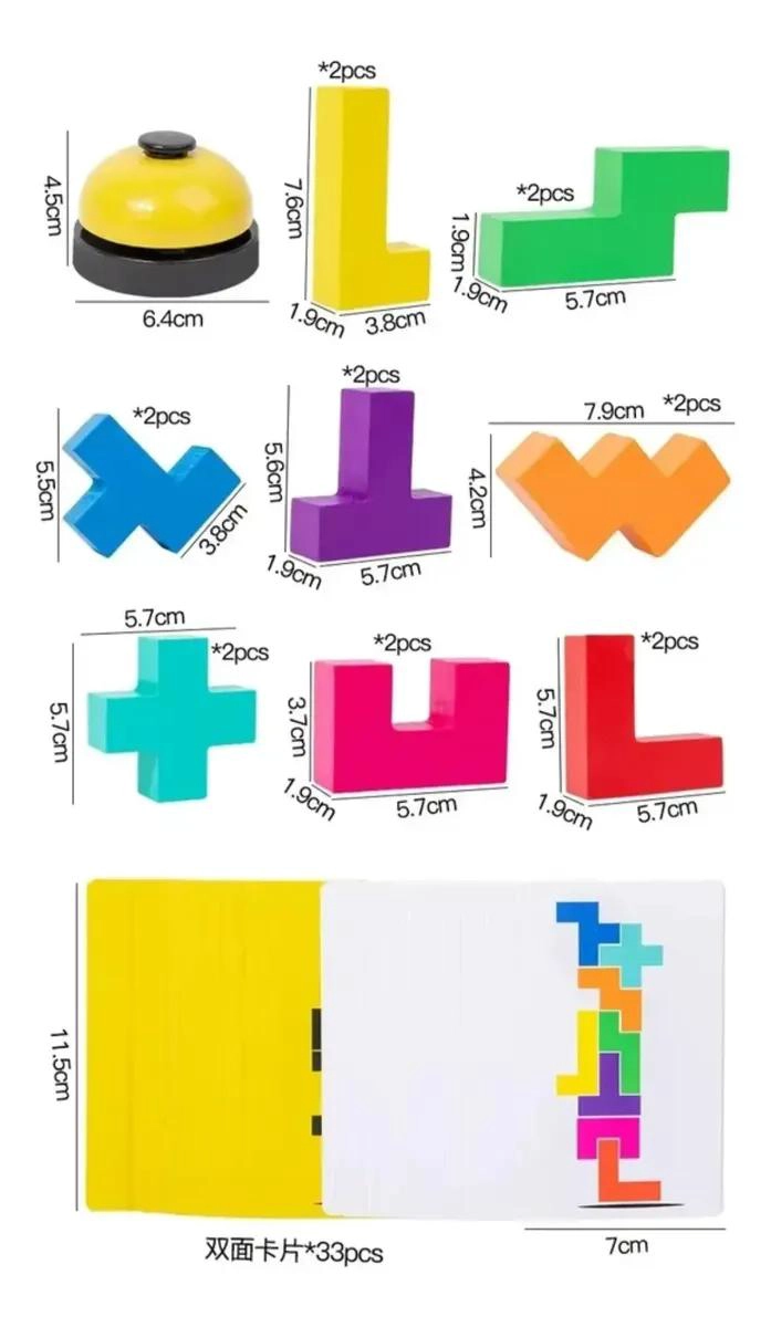 JUEGO DIDACTICO DE MADERA TETRIS CON TIMBRE PARA NIÑOS - 2