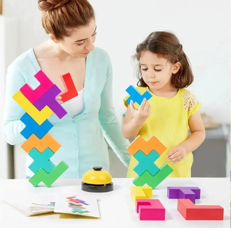 JUEGO DIDACTICO DE MADERA TETRIS CON TIMBRE PARA NIÑOS - 3