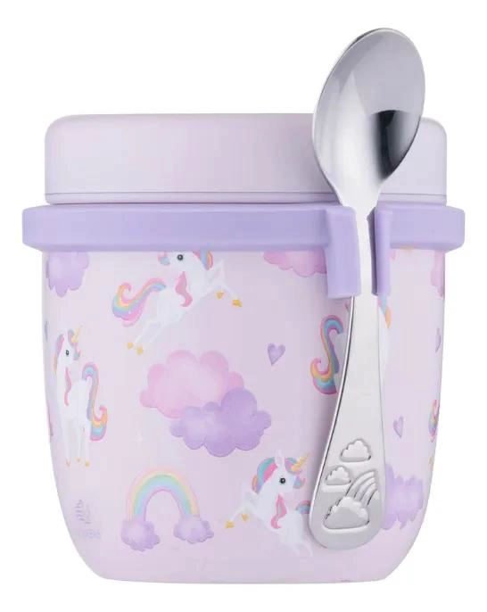 TERMO INFANTIL UNICORNIO 300ML CON CUCHARA DOBLE PARED - 1