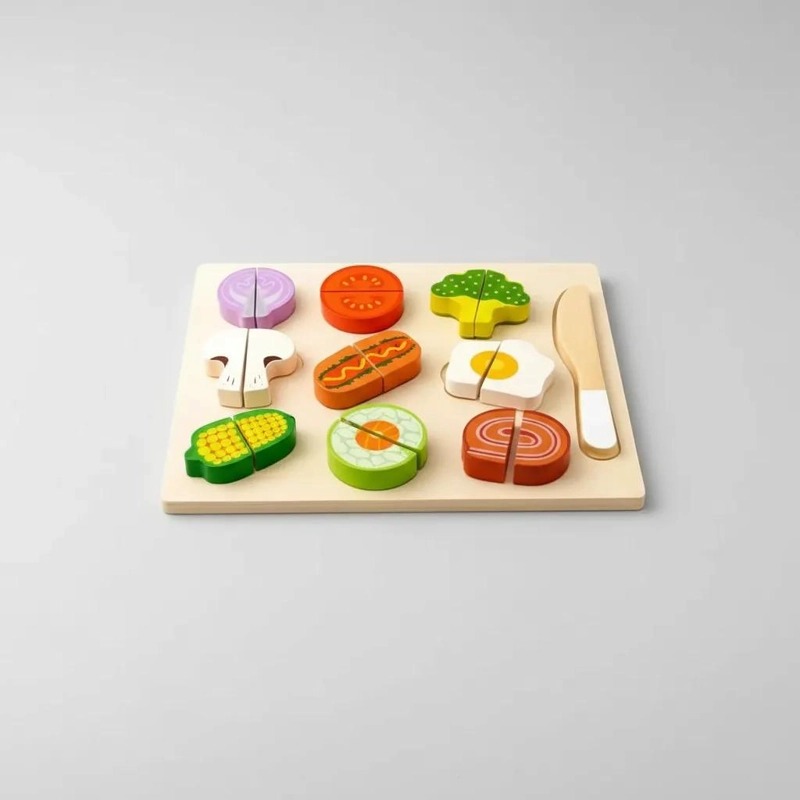 PUZZLE DE MADERA DE VERDURAS PARA CORTAR CON VELCRO 10 PIEZAS - 4
