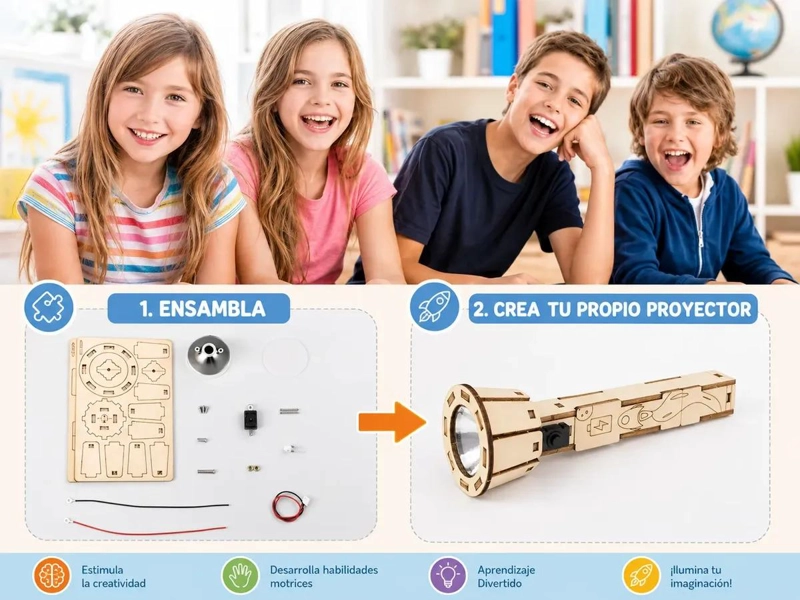 LINTERNA ARMABLE CREATIVA PARA PERSONALIZAR Y USAR - 2