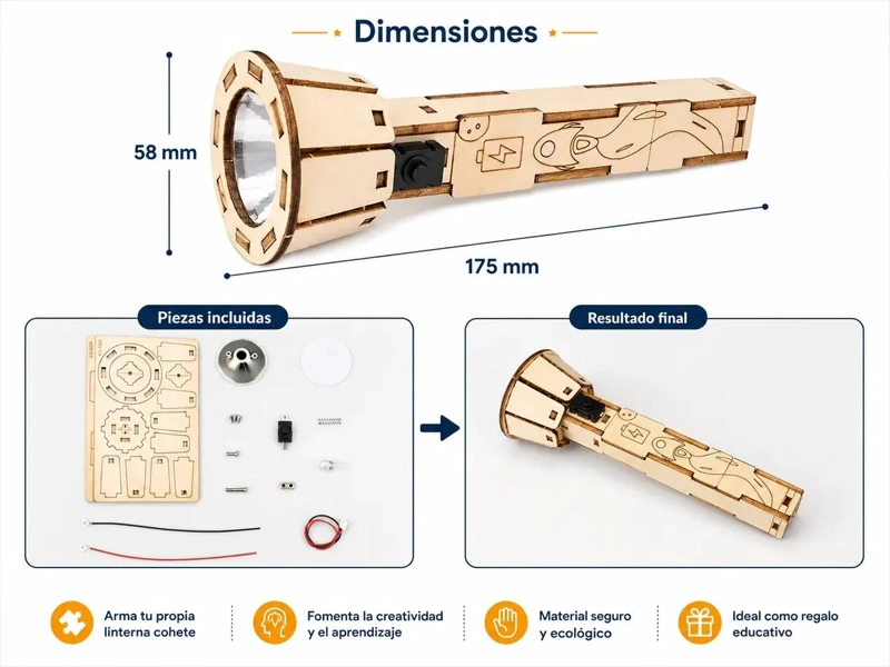 LINTERNA ARMABLE CREATIVA PARA PERSONALIZAR Y USAR - 5