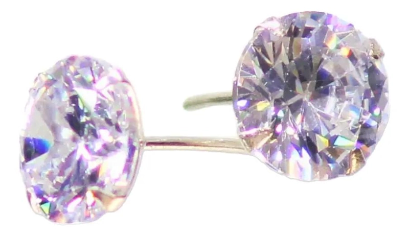 AROS DE PLATA 925 CON CIRCON BRILLANTE DE 9MM - 1