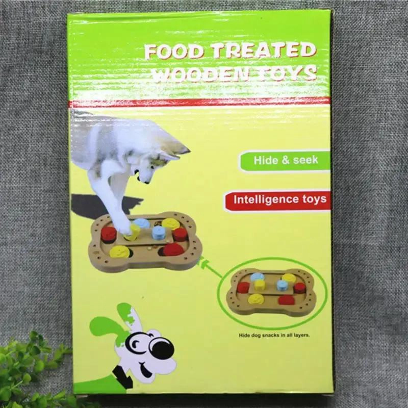 PUZZLE INTERACTIVO DE MADERA PARA MASCOTAS COME LENTO - 2