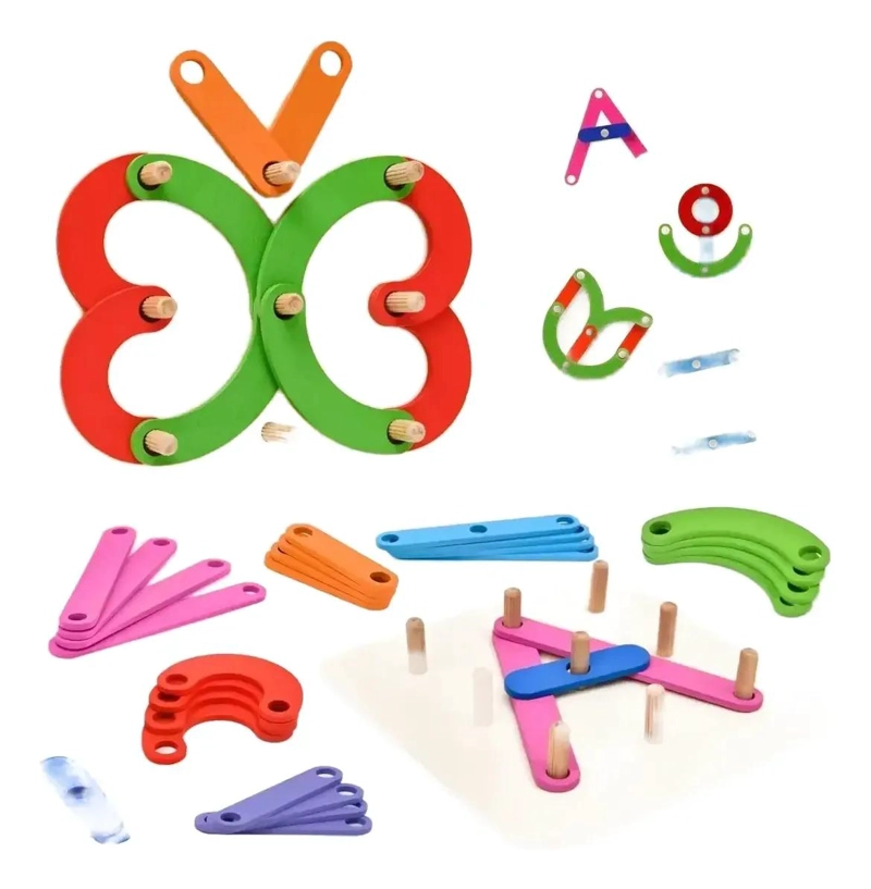 JUEGO DIDACTICO DE MADERA PARA APRENDER LETRAS Y FIGURAS - 1