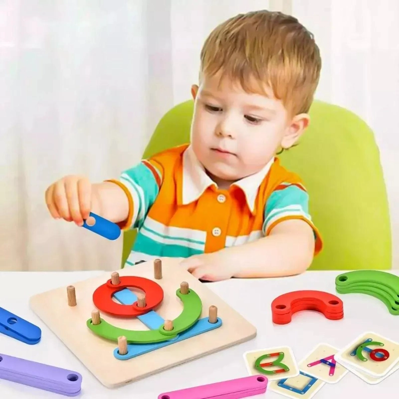JUEGO DIDACTICO DE MADERA PARA APRENDER LETRAS Y FIGURAS - 2