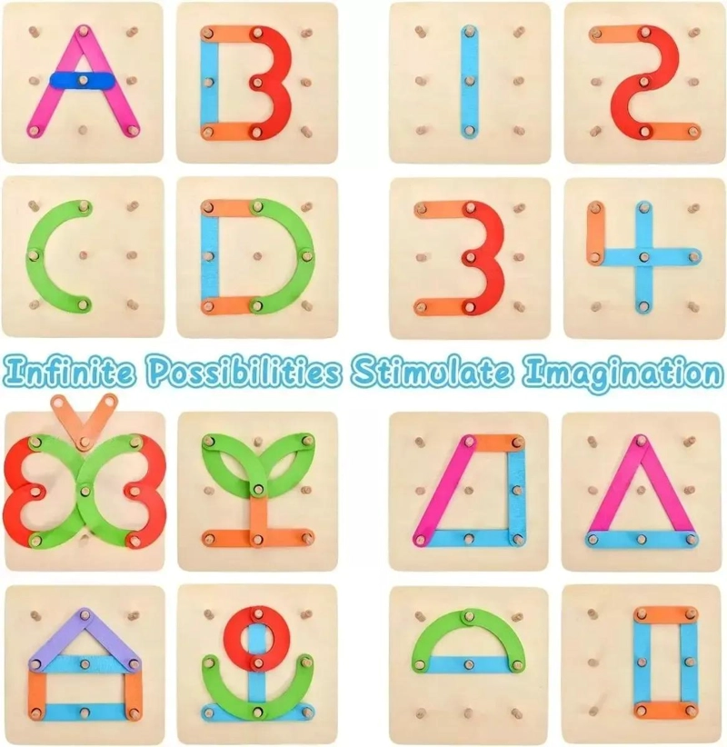 JUEGO DIDACTICO DE MADERA PARA APRENDER LETRAS Y FIGURAS - 7