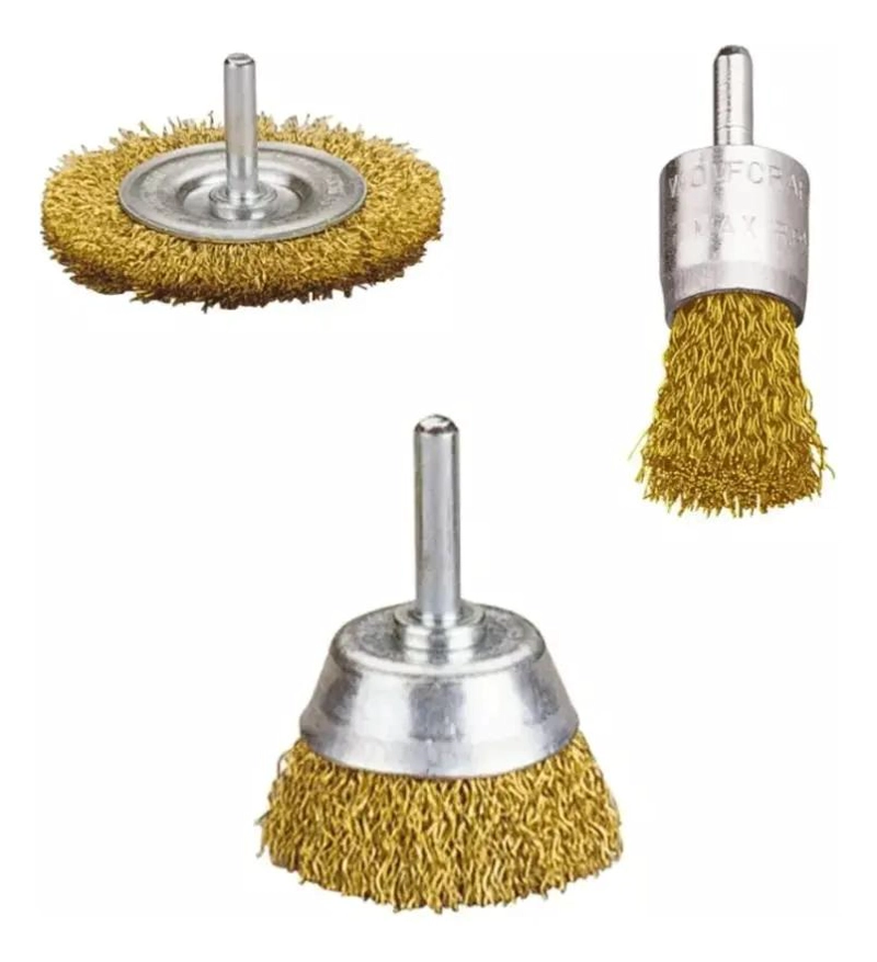 KIT DE ESCOBILLAS DE ALAMBRE PARA TALADRO 3 PIEZAS - 6