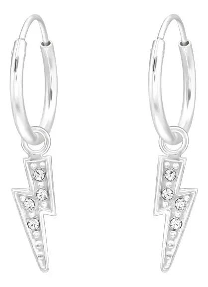 ARGOLLAS BRILLANTES DE PLATA 925 PARA HOMBRE Y MUJER - 1