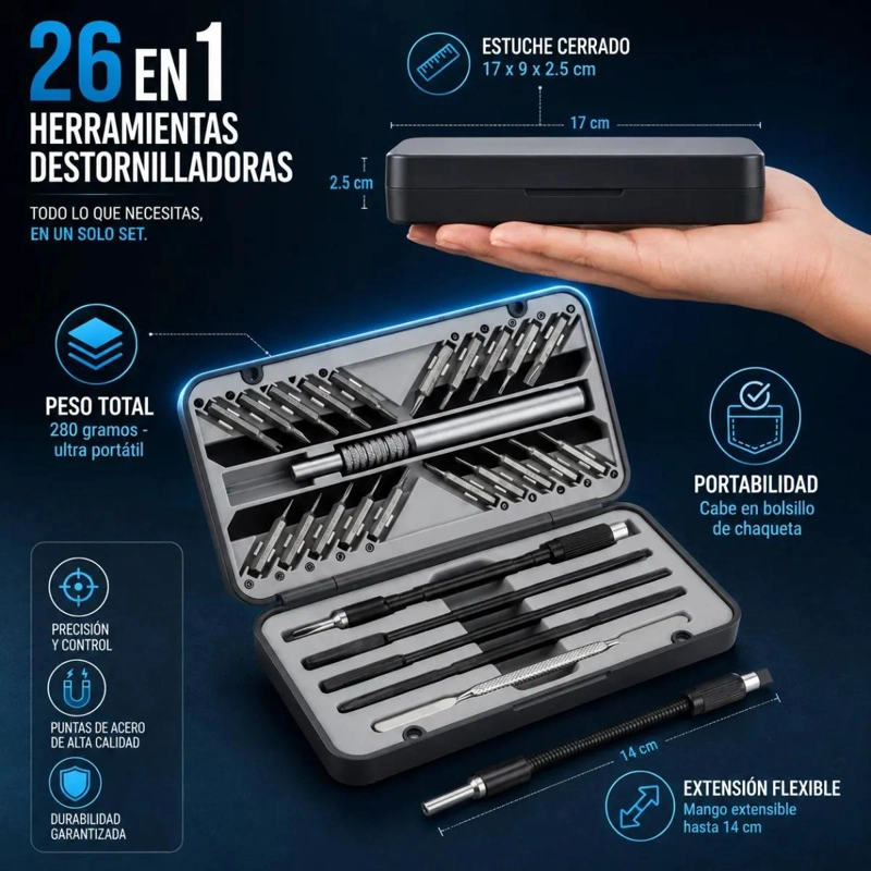 JUEGO DE DESTORNILLADORES MAGNE TICOS 26 EN 1 - 4