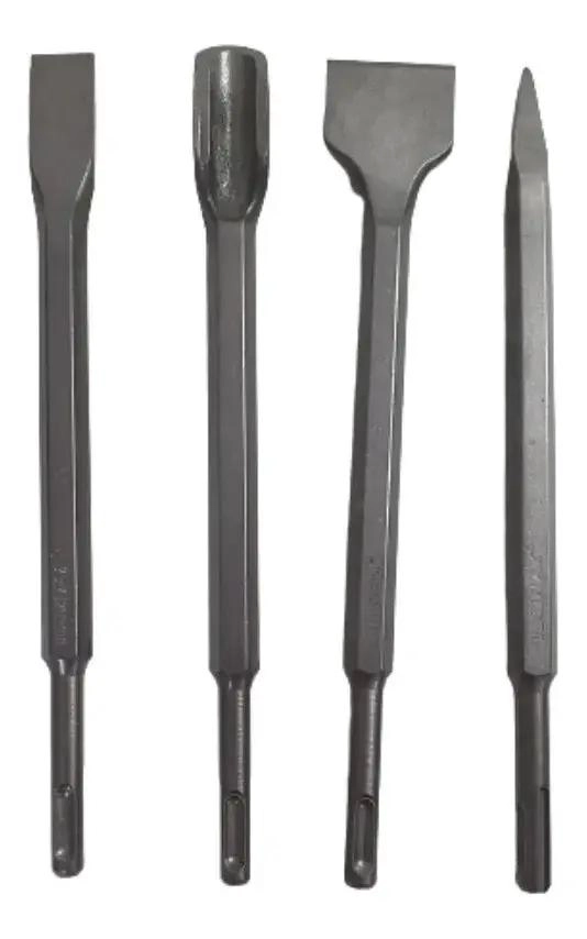 JUEGO DE CINCELES Y MARTILLO PERFORADOR SDS PLUS 4 PIEZAS - 1