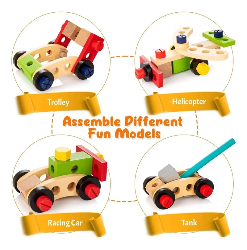 KIT DE HERRAMIENTAS DE MADERA MONTESSORI PARA NIÑOS - 3