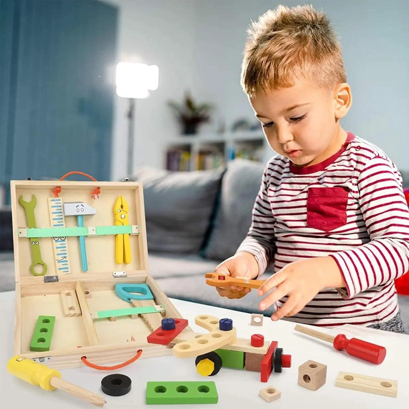 KIT DE HERRAMIENTAS DE MADERA MONTESSORI PARA NIÑOS - 5