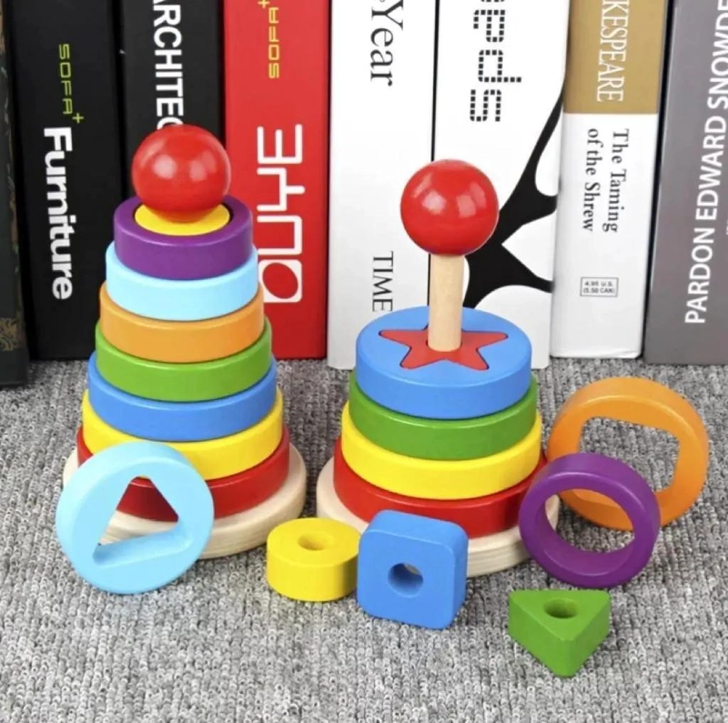 BLOQUES APILABLES DE MADERA PARA APRENDIZAJE INFANTIL - 10