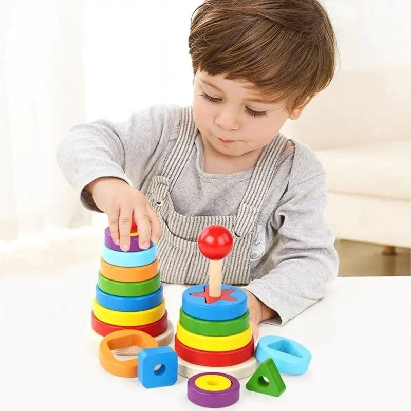 BLOQUES APILABLES DE MADERA PARA APRENDIZAJE INFANTIL - 8