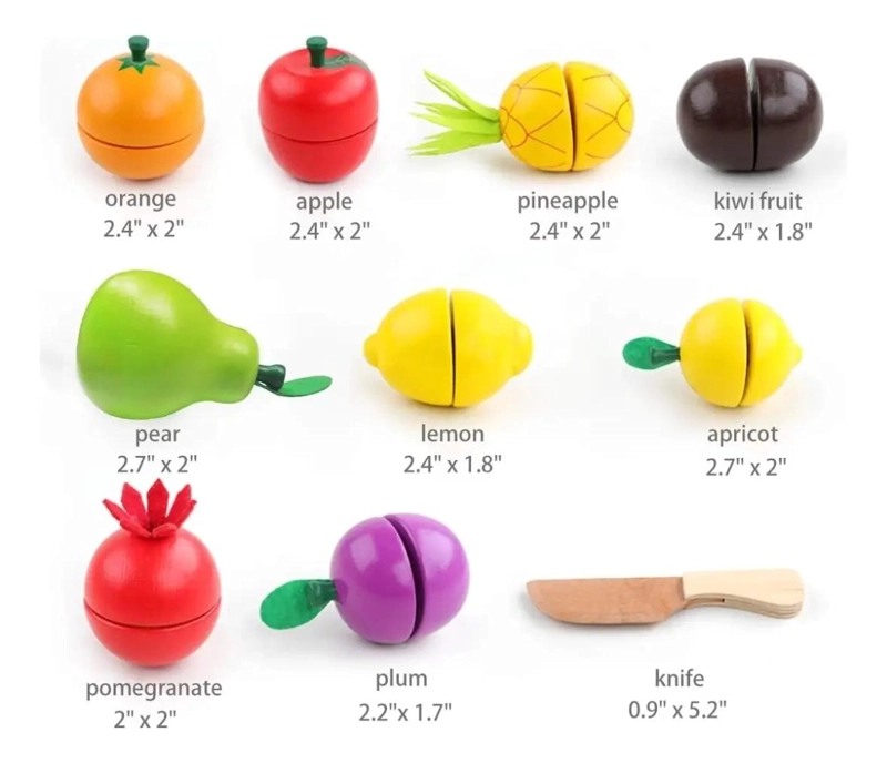 JUEGO DIDACTICO DE MADERA PARA CORTAR FRUTAS Y VERDURAS - 6