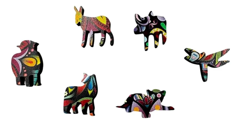 ROMPECABEZAS DE MADERA GATITO CON DISEÑO FLORAL - 3