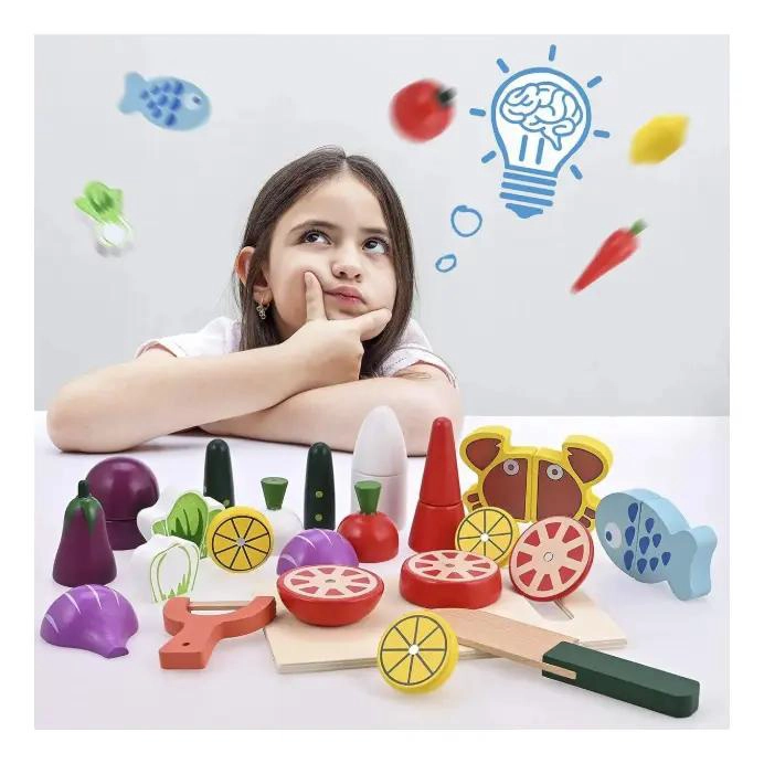 JUEGO DIDACTICO DE MADERA FRUTAS Y VERDURAS CON IMAN - 4