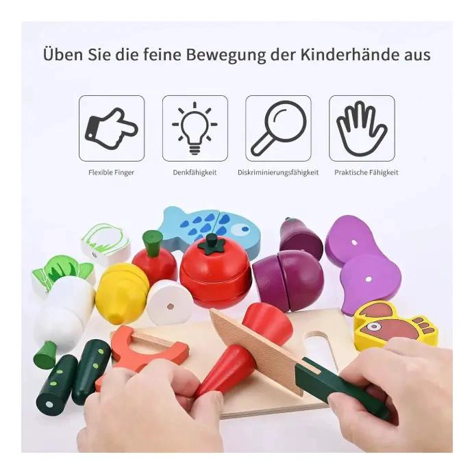 JUEGO DIDACTICO DE MADERA FRUTAS Y VERDURAS CON IMAN - 5