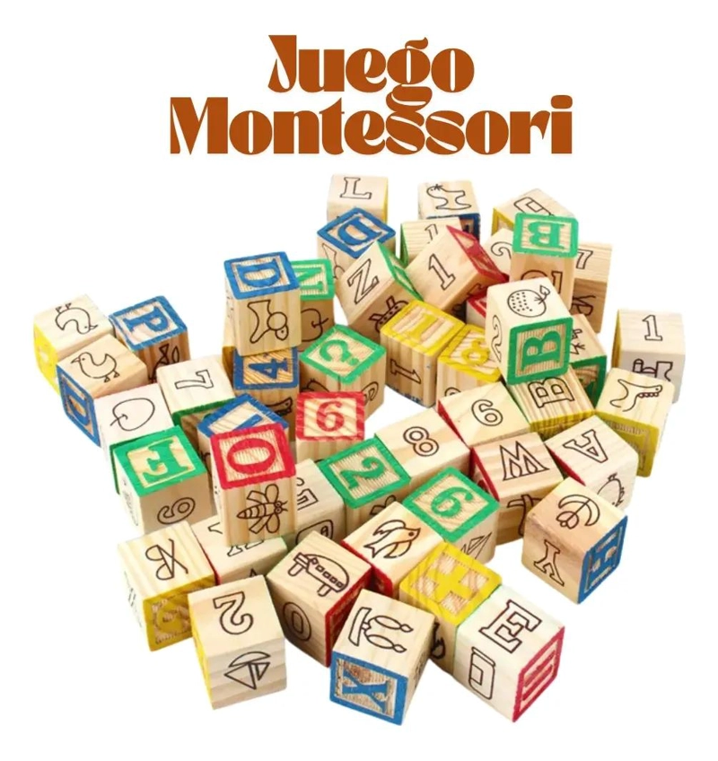 BLOQUES DE MADERA DIDACTICOS PARA APRENDER LETRAS Y NUMEROS - 1