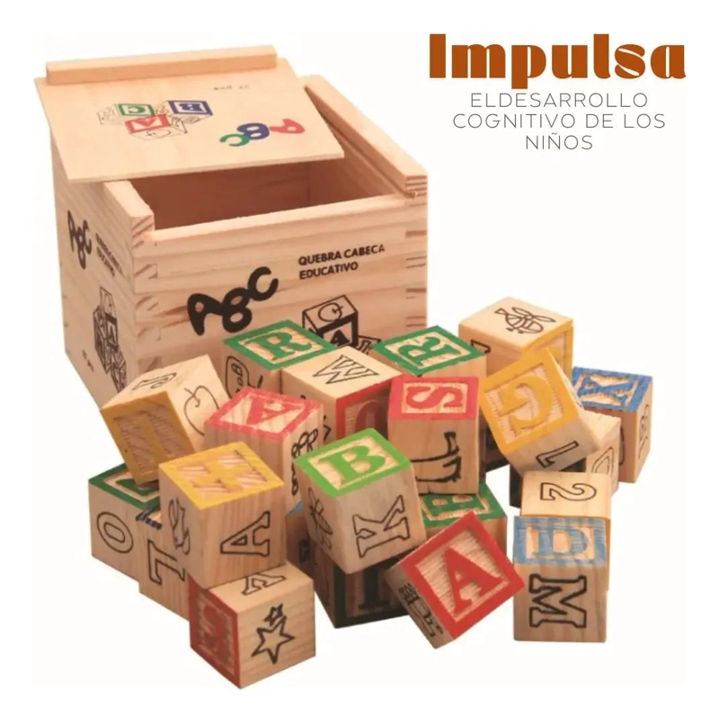 BLOQUES DE MADERA DIDACTICOS PARA APRENDER LETRAS Y NUMEROS - 2