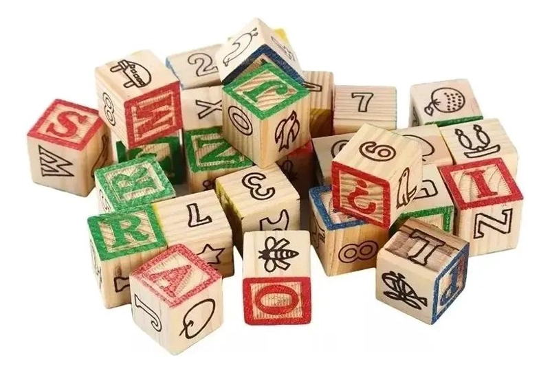 BLOQUES DE MADERA DIDACTICOS PARA APRENDER LETRAS Y NUMEROS - 5