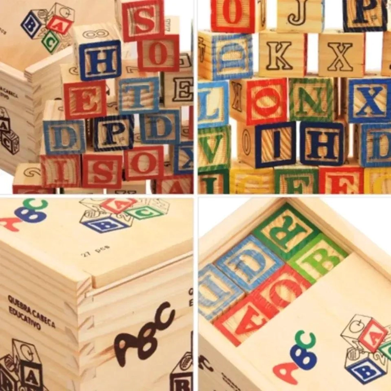 BLOQUES DE MADERA DIDACTICOS PARA APRENDER LETRAS Y NUMEROS - 7