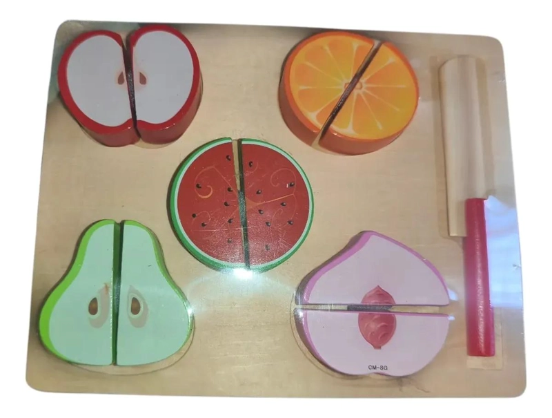 PACK DE 2 ROMPECABEZAS DE MADERA DE FRUTAS Y VERDURAS - 1