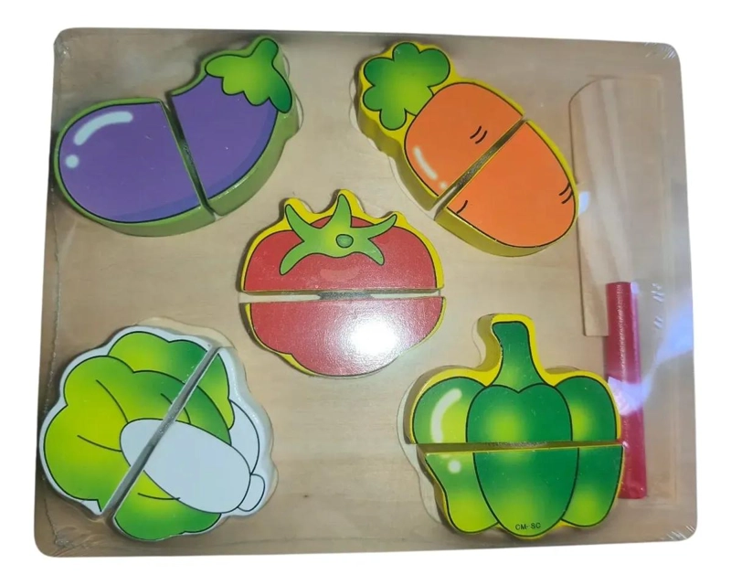 PACK DE 2 ROMPECABEZAS DE MADERA DE FRUTAS Y VERDURAS - 2