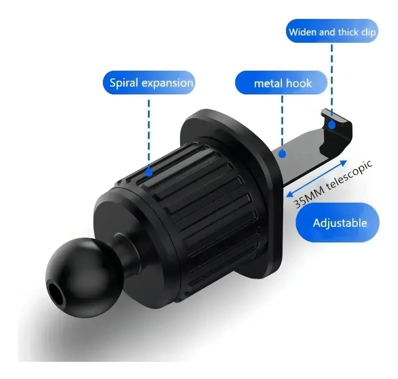 SOPORTE CELULAR AJUSTABLE PARA AUTO CON REJILLA DE VENTILACION - 4