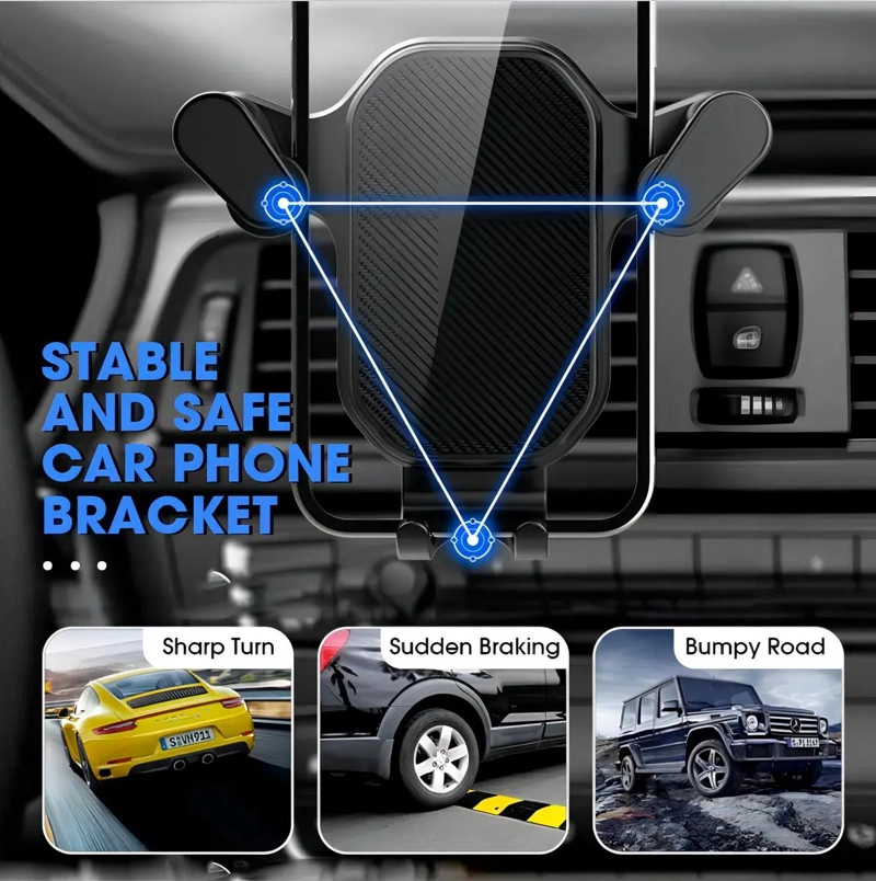 SOPORTE CELULAR AJUSTABLE PARA AUTO CON REJILLA DE VENTILACION - 6