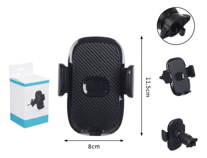 SOPORTE PARA CELULAR EN REJILLA DE VENTILACION NEGRO - 5