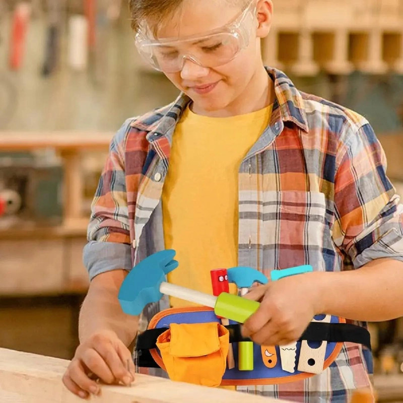CINTURON DE HERRAMIENTAS DE MADERA PARA NIÑOS - 7