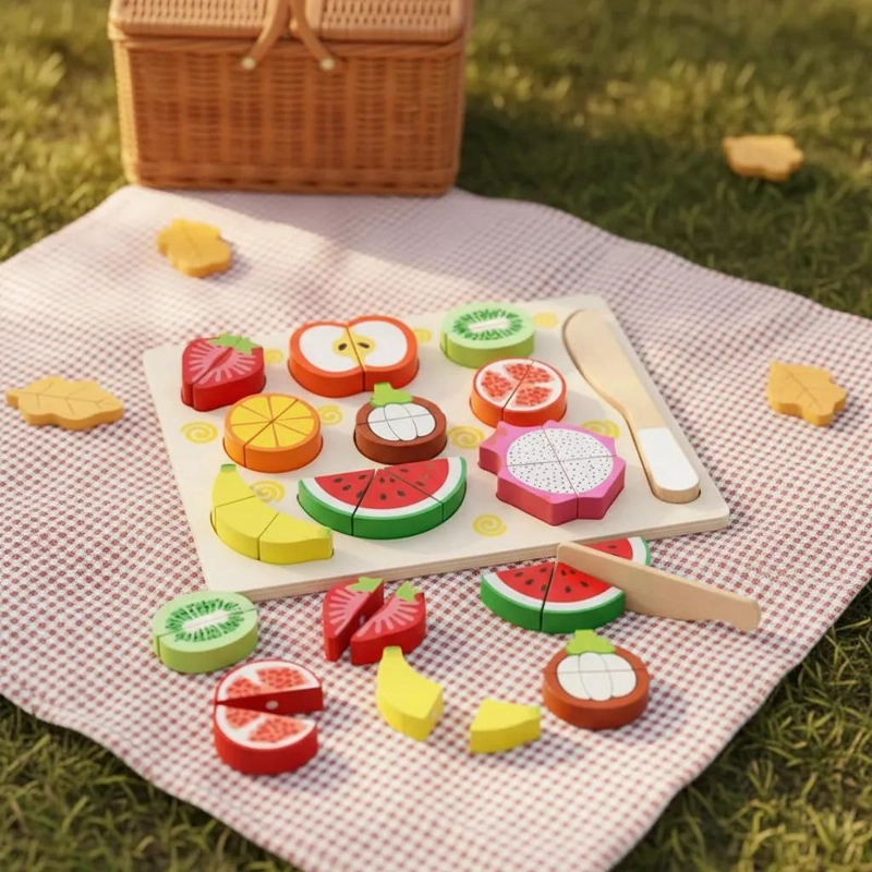JUEGO DE MADERA PARA CORTAR FRUTAS CON VELCRO 10 PIEZAS - 1