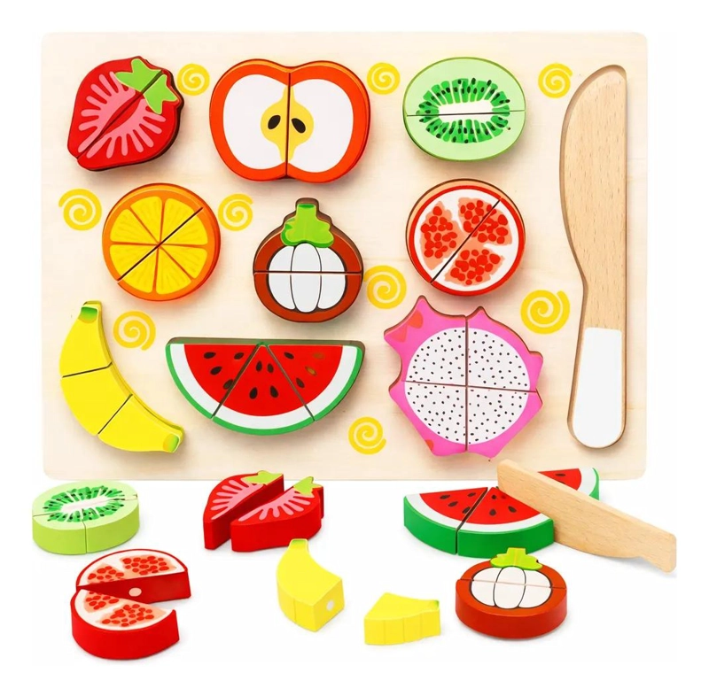 JUEGO DE MADERA PARA CORTAR FRUTAS CON VELCRO 10 PIEZAS - 2