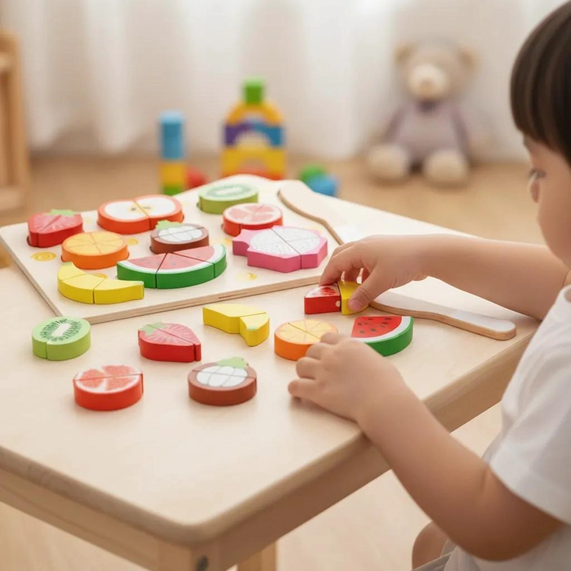 JUEGO DE MADERA PARA CORTAR FRUTAS CON VELCRO 10 PIEZAS - 3