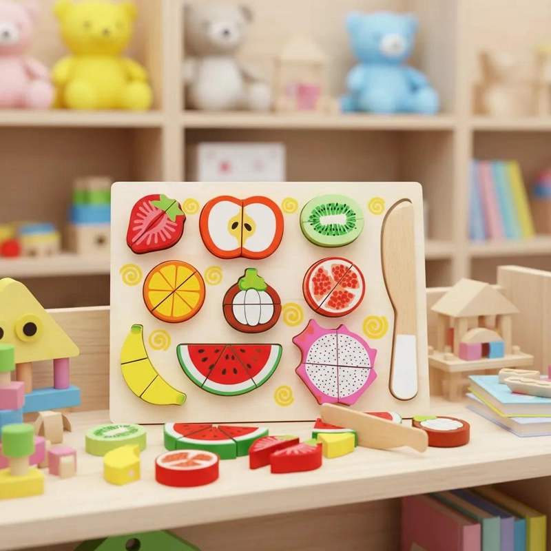 JUEGO DE MADERA PARA CORTAR FRUTAS CON VELCRO 10 PIEZAS - 6