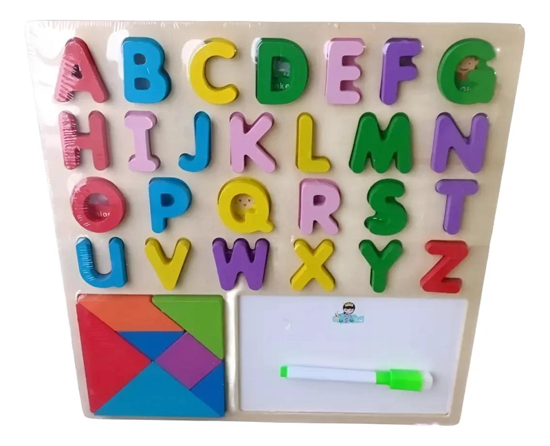 PUZZLE DIDACTICO DE MADERA PARA APRENDER A LEER Y JUGAR - 1