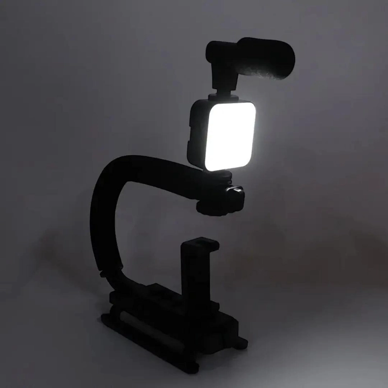 ESTABILIZADOR DE CAMARA PORTATIL CON MICROFONO Y LUZ LED - 10