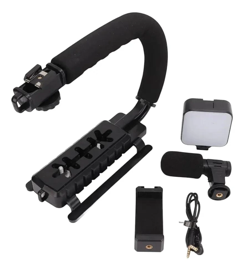 ESTABILIZADOR DE CAMARA PORTATIL CON MICROFONO Y LUZ LED - 2