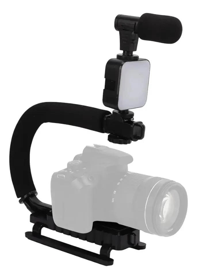 ESTABILIZADOR DE CAMARA PORTATIL CON MICROFONO Y LUZ LED - 4