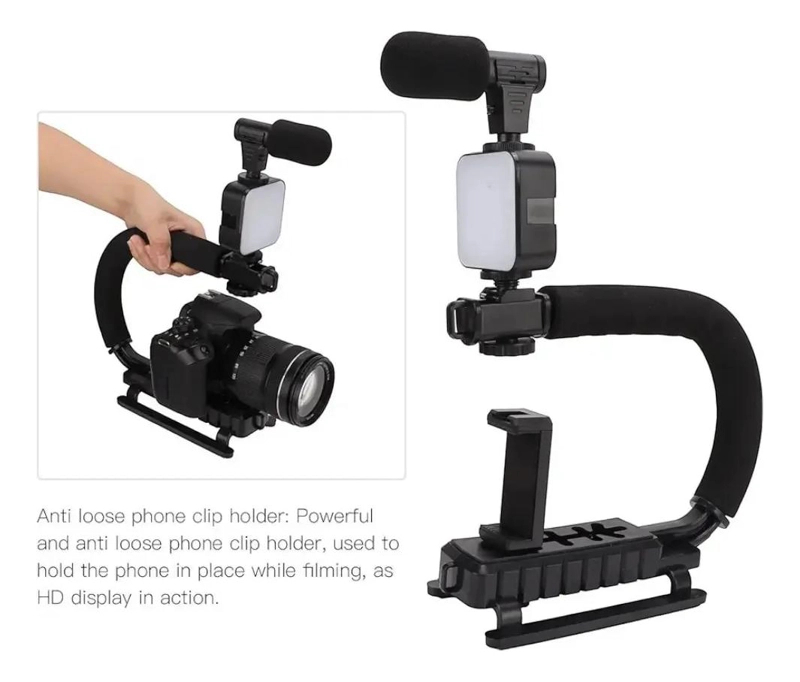 ESTABILIZADOR DE CAMARA PORTATIL CON MICROFONO Y LUZ LED - 5