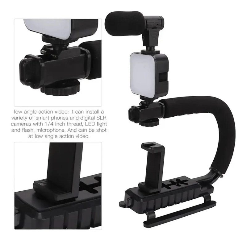 ESTABILIZADOR DE CAMARA PORTATIL CON MICROFONO Y LUZ LED - 6