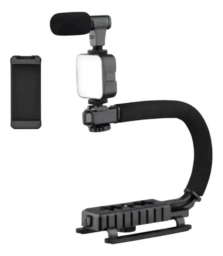 ESTABILIZADOR DE CAMARA PORTATIL CON MICROFONO Y LUZ LED - 8